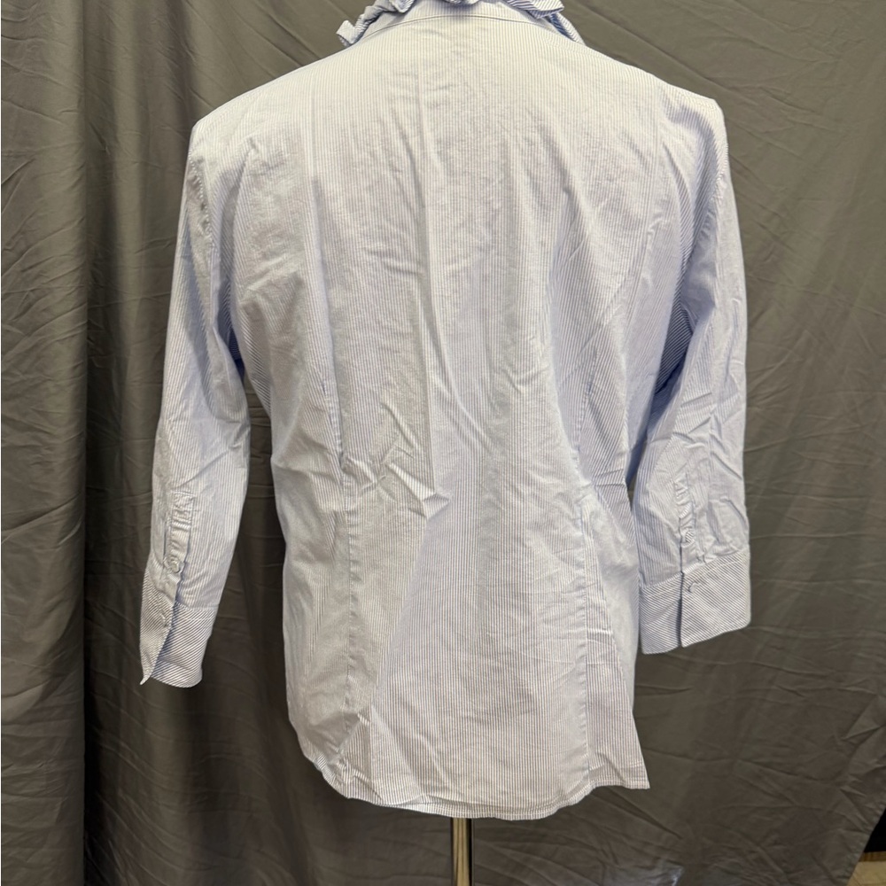 Talbots Light Blue Ruffle Blouse - Picture 6 of 6